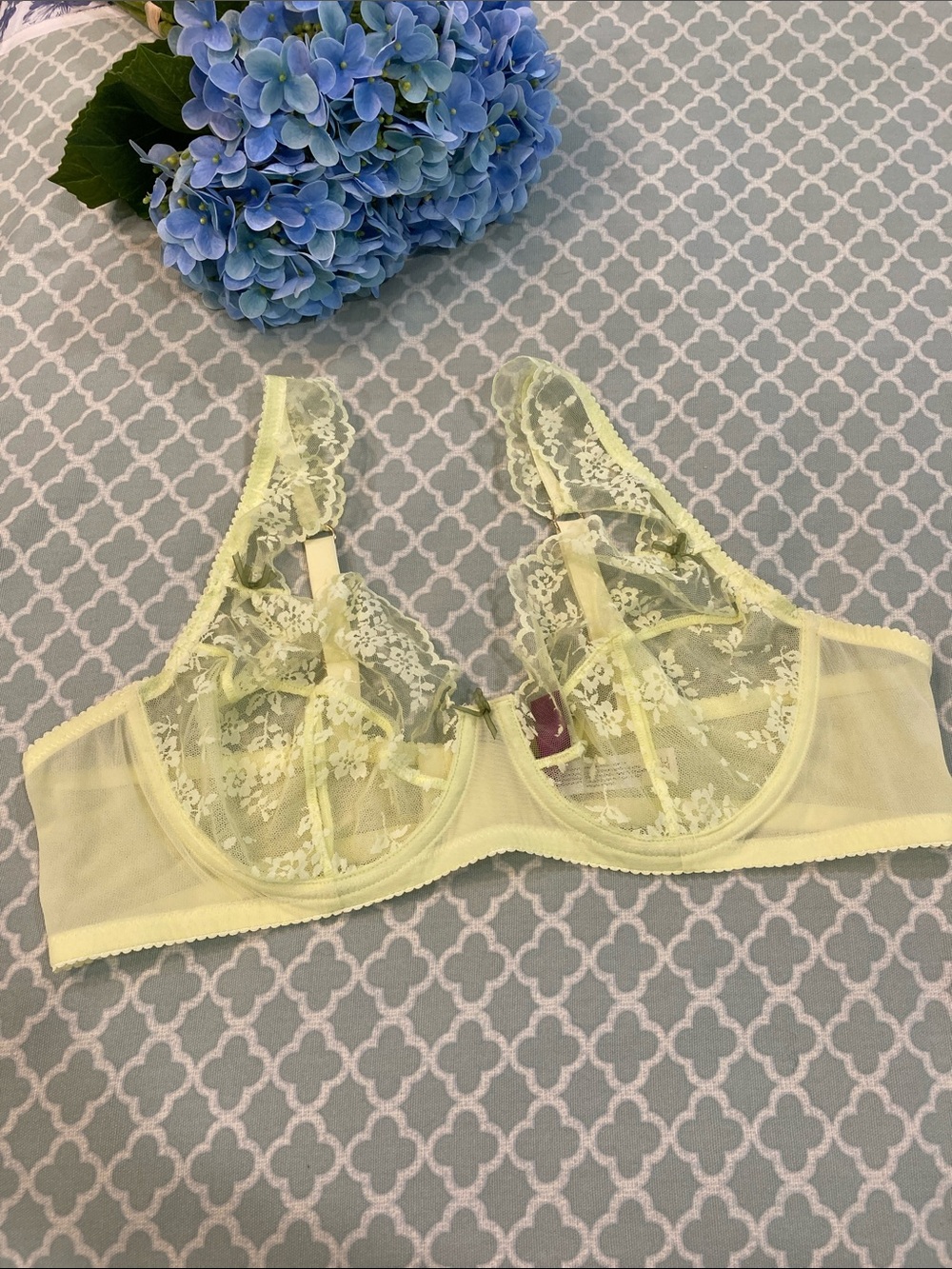 Adore Me Clera Yellow Lace Unlined Bra 42C